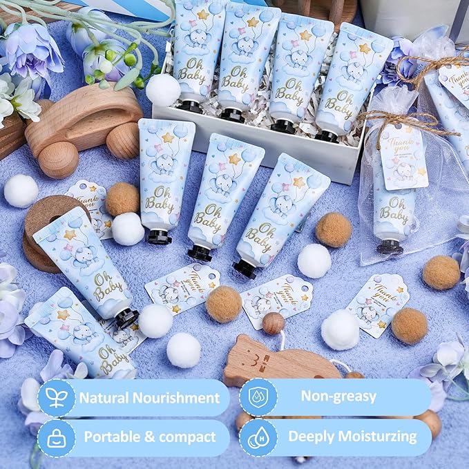60 Sets Baby Shower Hand Cream, Boy Baby Shower Party Favors Gifts for Guests Bridal Shower, Wedding Hand Cream Gifts,Travel Size Hand Lotion Bulk for Wedding, Baby Shower Thank You Gifts (Elephant)