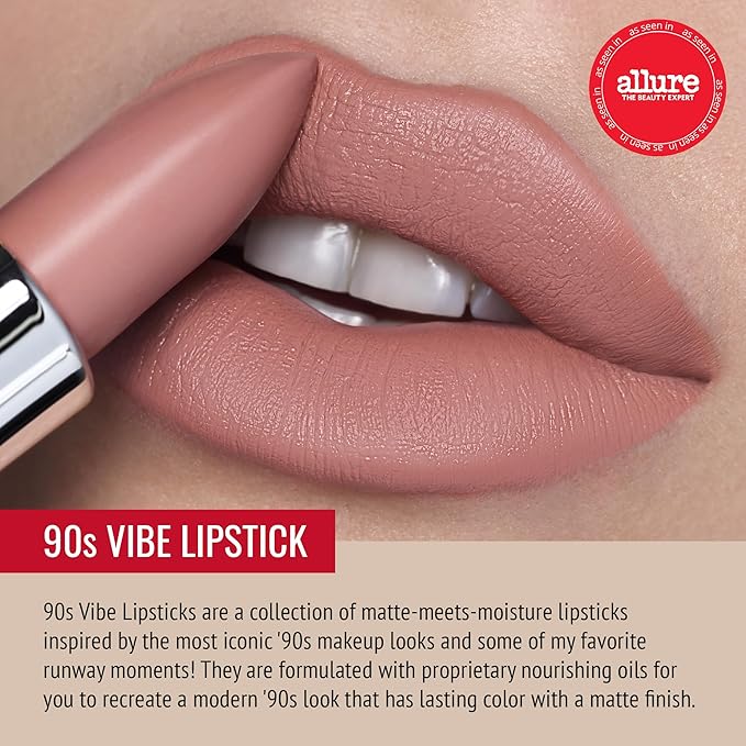 Runway Rogue ‘Guest List’ Matte Nude 90s Vibe Lipstick Bundle with ‘Nude Awakening’ Spiced Nude Designer Liner Lip Liner Pencil and Sharpener