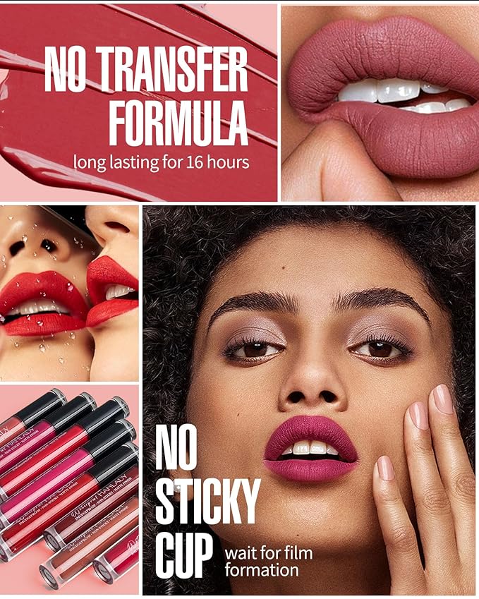 Dark Red Lipstick Long Lasting Lipsticks for Women Smudgeproof Transferproof Cruelty Free Lip Makeup, 907 Bing Bong