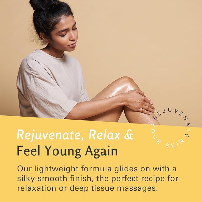 Ylang Ylang + Ginger Lymphatic Drainage Massage Oil – with Collagen & Stem Cells for Circulation, Detox & Cellulite Removal – Body Oil for Muscle Relief, Skin Firming & Relaxation – 8oz by M3 Naturals