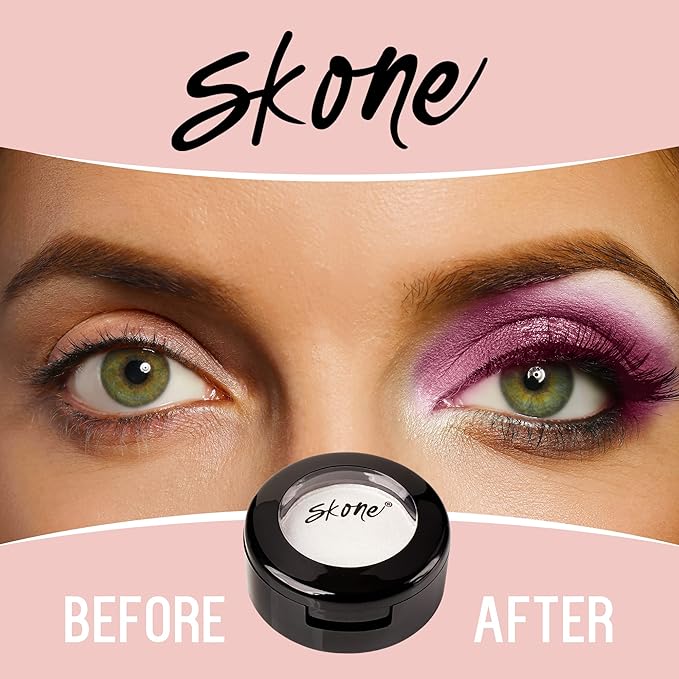 Skone Cosmetics Gems Eye Shadow, Highly Pigmented, Longwear Eye Makeup, Single Eyeshadow with Pro Shimmery Finish - Ultra-Blendable, Slightly Shimmer Shades - White Eyeshadow - Love