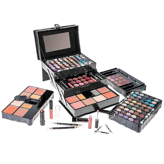 SHANY All In One Makeup Kit (Eyeshadow, Blushes, Powder, Lipstick & More) Holiday Exclusive - BLACK , 72 Piece Set