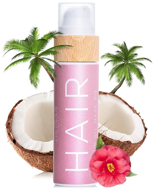 COCOSOLIS HAIR Oil Mask 3in1, Repairs Damaged Hair, Silky Soft and Radiant Hair, Stimulates Fast Hair Growth, Prevents Breaking, Split Ends and Tangles, Protects from Sun Damages