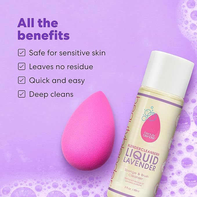 beautyblender® | Blendercleanser® Tool Wash | Lavender Purifying Liquid Soap | Hand, Sponge, Brush, Makeup Tool Cleanser | Lavender-Scented, Vegan, Paraben-Free, Sulfate-Free, 5 oz
