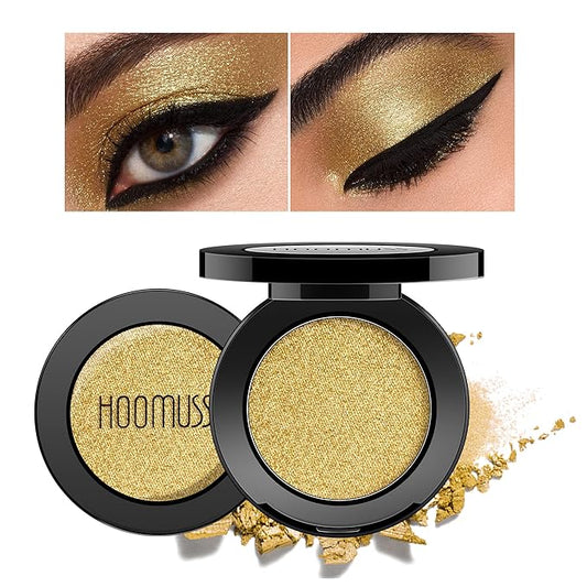 Gold Eyeshadow Single Handmade Pressed Eyeshadow Palette Long Lasting With No Creasing, Intense Color Pigmented Gold Eye Shadow-1Gold