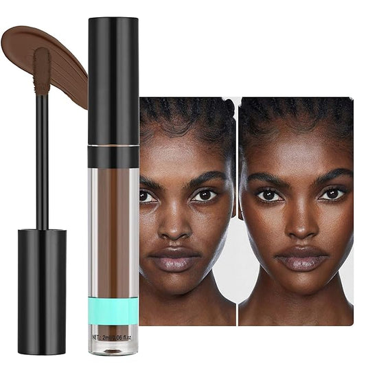Full Coverage Liquid Concealer, Foundation Makeup for Older Women, Covers Blemishes & Under-Eye Circles, Spots, Matte Finish, Hydrating Primer for Correct, 0.06 fl oz, Vegan & Cruelty-Free 10#Deep