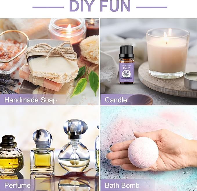 Sedbuwza Violet Essential Oil, 100% Pure Organic Violet Aromatherapy Gift Oil for Diffuser, Humidifier, Soap, Candle, Perfume