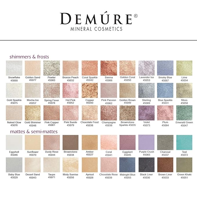 Demure Mineral Make Up (Moss) Eye Shadow, Shimmer Eyeshadow, Loose Powder, Glitter Eyeshadow, Eye Makeup, Professional Makeup