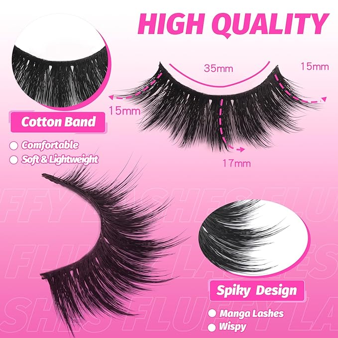 Veleasha Lashes 5D Faux Mink Lashes Volume False Eyelashes Handmade Fluffy Eye Lashes Fake Lashes Eyelashes 7 Pairs Luxurious Fake Eyelashes Pack (5D15)