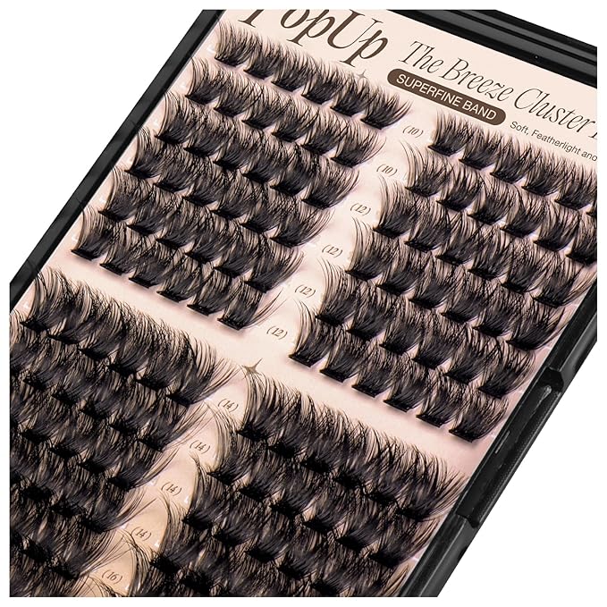 56D Cluster LashesThick Individual Eyelashes D Curl Wispy Lash Clusters Individual Russian Eyelash Extension Fake Eyelash Clusters DIY Flat Lash Extensions by PopUp