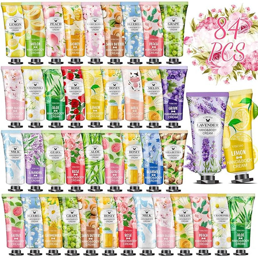 84 Pack Bulk Hand Cream Gifts Set for Women,End of Year Teacher Gifts,Teacher Appreciation Gifts,Graduation Gifts,Bridesmaid Gifts,Mom Gifts,Moisturizing Hand Lotion Travel Size Birthday Gifts