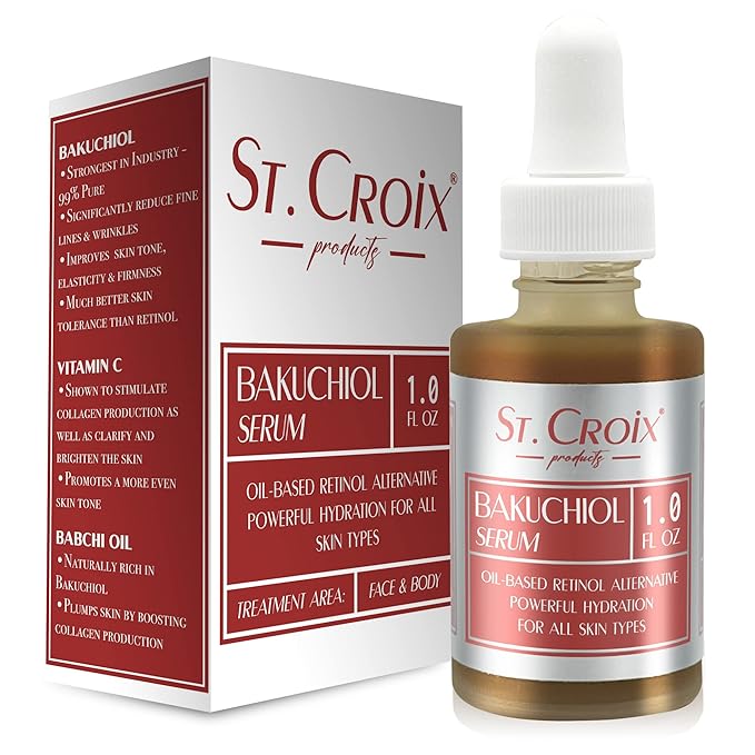 Bakuchiol Face & Body Serum – Vitamin C & E Infused, Odorless, Hydrating Anti-Aging Oil – Gentle Retinol Alternative for Radiant, Youthful Skin - 1 oz