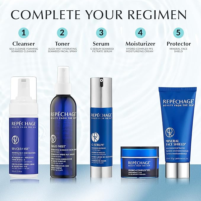 Repechage Hydro-Complex PFS Hydrating Face Cream for Oily & Combination Skin – Non-Comedogenic Moisturizer with Seaweed Extract, B3 & AHAs – Supports Skin Elasticity, Smooths Fine Lines, 1.5 fl oz