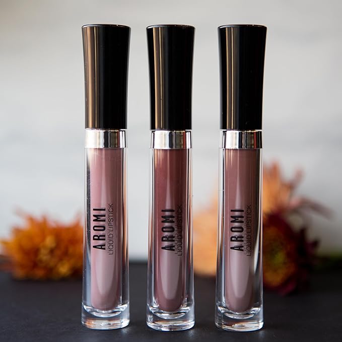 Aromi Grey Beige Matte Liquid Lipstick | Greige, Light Brown Lip Color, Vegan and Cruelty-free, Waterproof and Long-lasting Lipstick, Handmade (Desert Taupe)