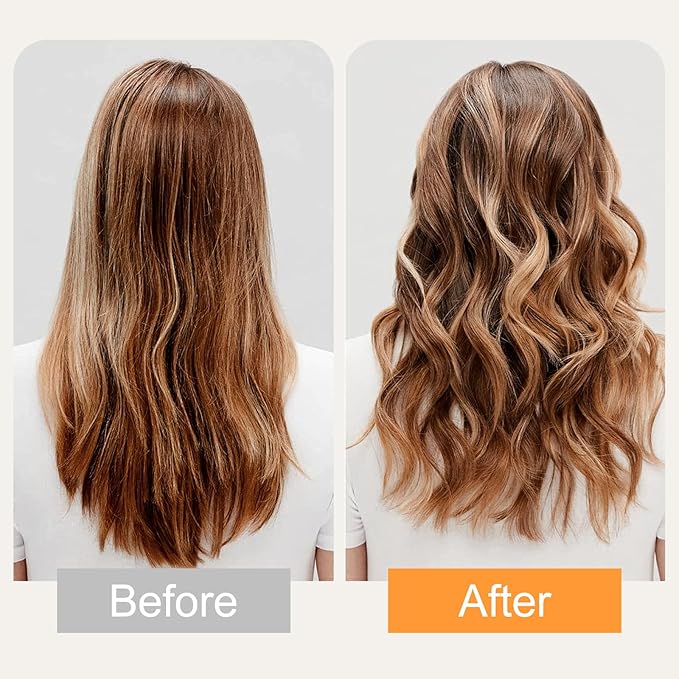 Air Styler Hair Dryer Brush - 110,000 RPM Flexible Hair Styler for Fast Drying/Rotating Curling/Volumizing/Straightening, Auto Wrap Curlers, High-Speed Oval Blow Brush Hair Dryer (Black-Orange)