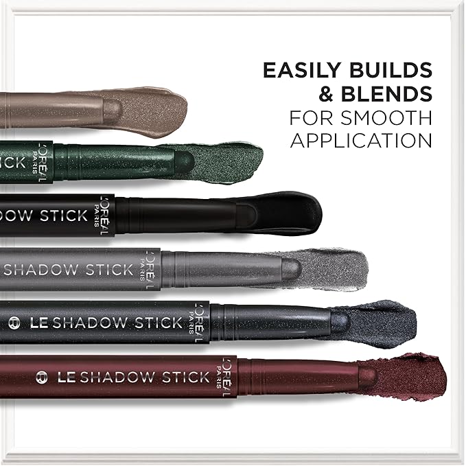 L'Oreal Paris Makeup Le Shadow Stick Eyeshadow, Blendable, Smudge-Resistant, Smokey Cream Eyeshadow, 290 Midnight Noir