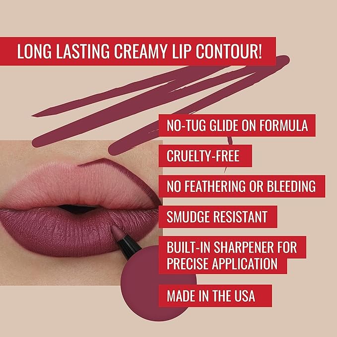 Runway Rogue ‘On Stage’ Velvet Glam Liquid Lipstick, Almost-Matte Rose Plum Lipstick with ‘Start the Show’ Designer Liner Lip Pencil, Matte Muted-Plum Lip-Liner Pencil and Lip-Liner Sharpener