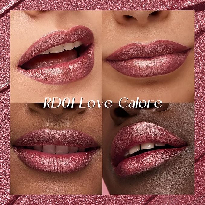 FOCALLURE Metallic Liquid Lipstick,Non Stick Cup Lip Gloss,High Impact Lip Color with Transfer-proof Wear,Long Lasting & Waterproof Lipstick Makeup for Women,Love Galore