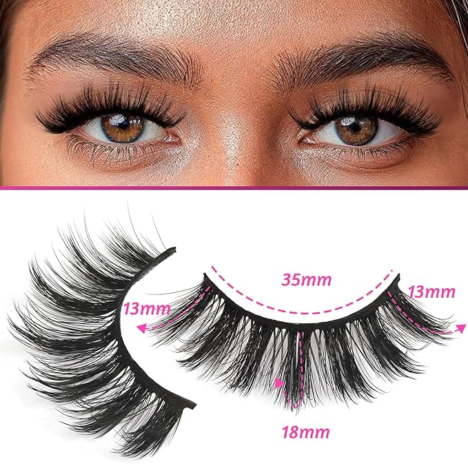 Veleasha Lashes 3D Faux Mink Lashes Fluffy False Eyelashes Natural Look 14 Pairs Lashes Pack Luxury Wispy Fake Eyelashes (3D07)