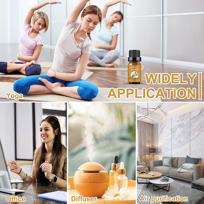 Sedbuwza Vanilla Essential Oil, Pure Organic Vanilla Fragrance Oil for Diffuser, Humidifier, Soap, Candle, Perfume