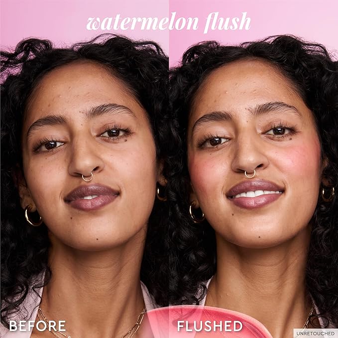 Glow Recipe Niacinamide Dewy Flush Tinted Liquid Blush Serum - Glowy Blush for Cheeks to Smooth, Hydrate & Brighten - Liquid Korean Makeup with Buildable Soft Pink Tint - Watermelon Flush (0.4 oz)