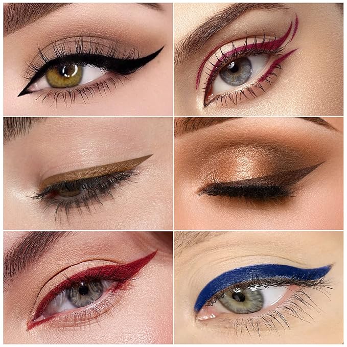 Boobeen 2pcs Liquid Eyeliner Pen, Matte Eye Liner with Precision Tip, Long Lasting Eyeliner Pencil for Bold Eye Makeup, Glides on Smoothly