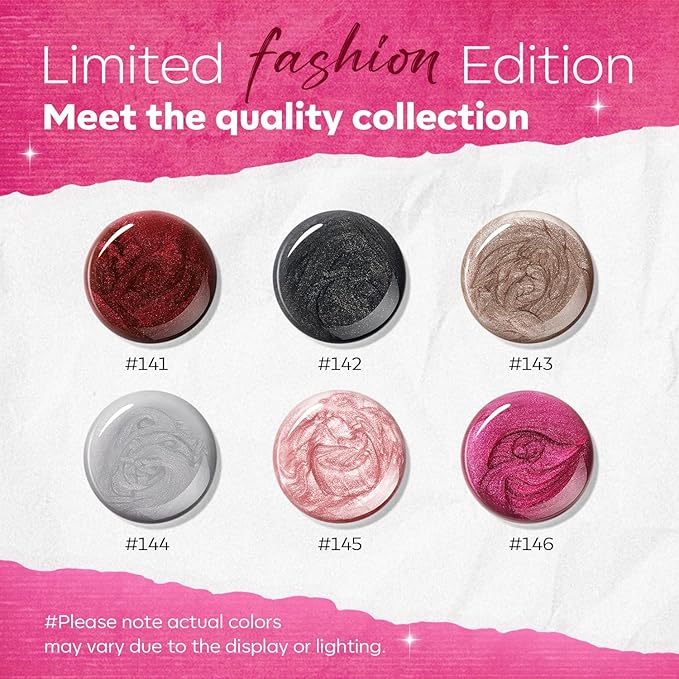 modelones Cat Eye Nail Polish Set, 6 Colors Magnet Dark Red Black Pink Shimmer Glitter Quick Dry Nail Polish Set Bulk Manicure Diy Nail Art Salon Home Gift for Women Girl