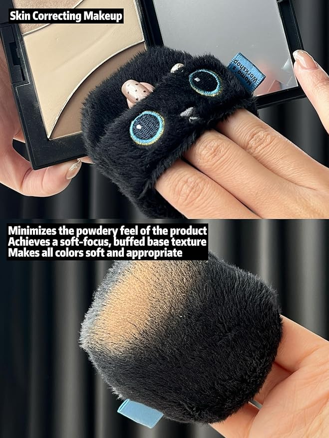 Face Fluffy Powder Puff,Soft Plush Setting Powder Puff, Large Velour Makeup Puff for Loose Or Pressed Powders,Round Cosmetic Puff, Beauty Makeup Tool,1pcs