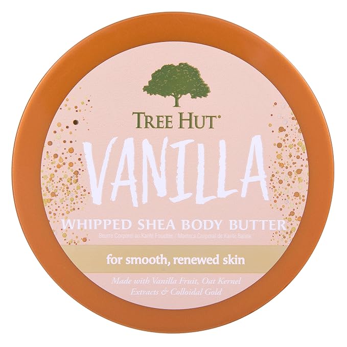 Tree Hut Whipped Shea Body Butter - Vanilla - 8.4 oz - Lightweight, Long-Lasting, Hydrating Moisturizer - Made with Shea Butter