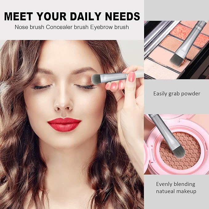 ZOREYA Makeup Brushes - 15 Pcs Premium Bamboo Charcoal Infused Bristles Makeup Brush Set, Foundation Concealers Eye Shadows Make Up Brush,Eyeliner Brushes(White)