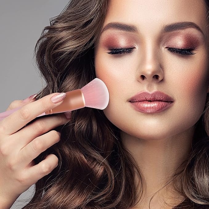 ZOREYA Makeup Brush Set - 15 Pcs Premium Synthetic Foundation Concealers Eye Shadows Make Up Brush,Eyeliner Brushes(Pink)