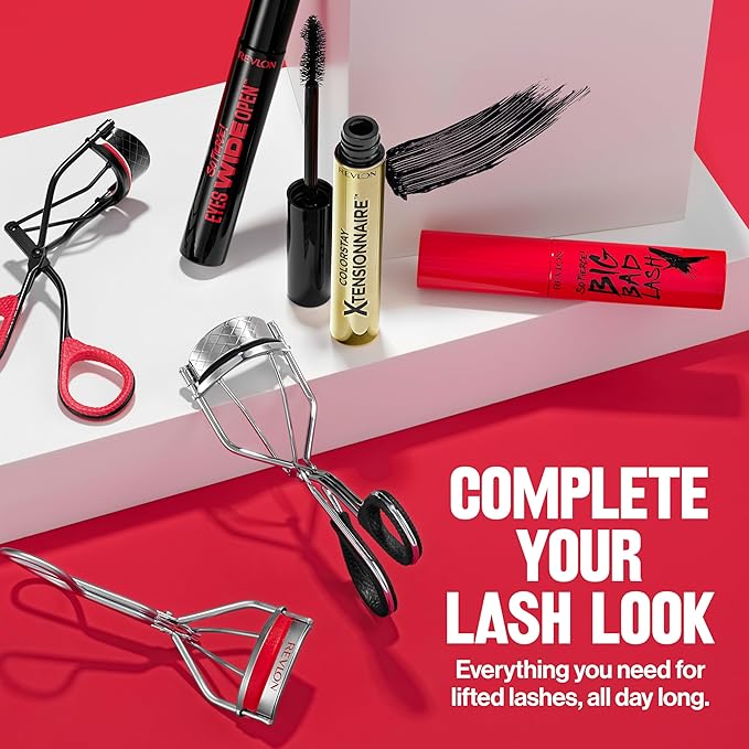 Revlon Extra Curl Lash Curler, Gives an All Day Dramatic Curl, with Finger Grips for a Non Slip Grip, Easy to Use, 1 Count
