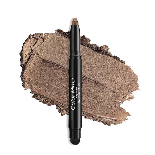 Cream Waterproof Hypoallergenic Eyeshadow Stick, long wear Metallic Glitter Matte Eye Shadow Pencil With Makeup Brush, Eye Brightener, 17 Bronze Shimmer