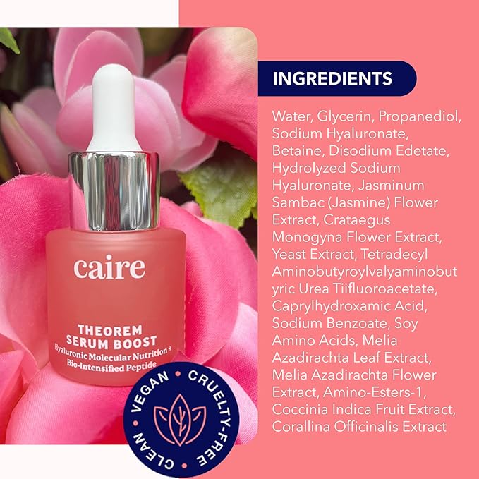 Caire ‘Own Your Age’ Hyaluronic Acid Peptide Deep Infusing Serum for Face, Eyes + Neck | Wrinkle Fighting, Collagen Generation for Women Over 40 | 30ml