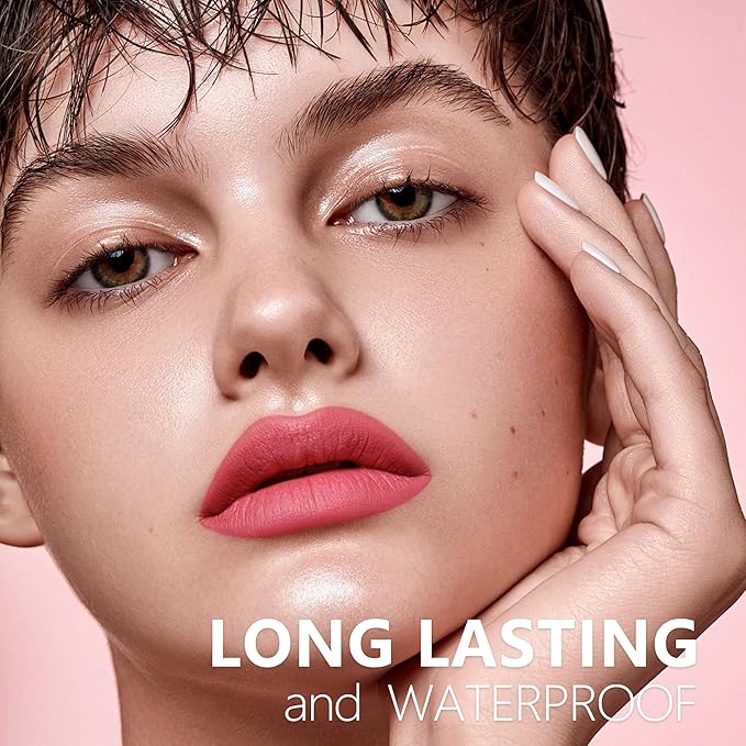 Pink Red Lipstick Long Lasting Lipsticks for Women Pigmented Smudgeproof Transferproof Vegan Cruelty Free Lip Makeup, A64 Epic