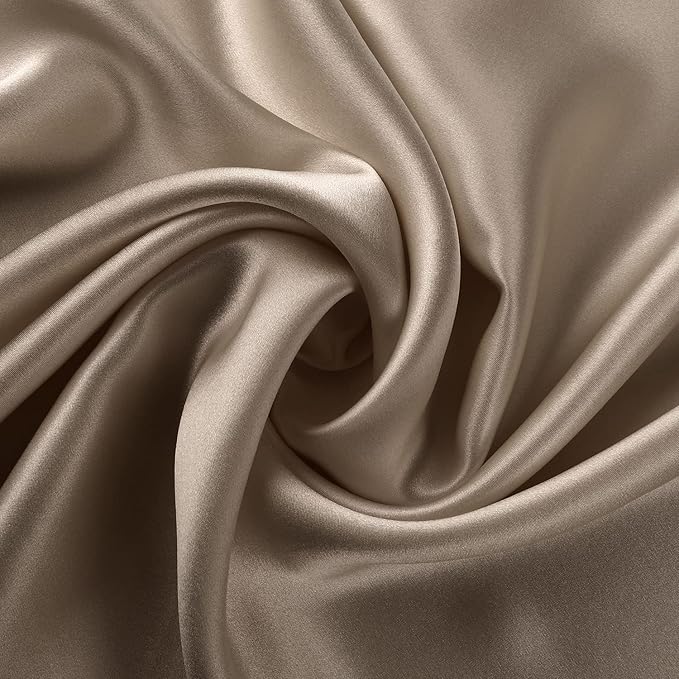 ALASKA BEAR Silk Pillowcase for Hair and Skin, Set of 2 Pure Genuine 22 Momme Mulberry Silk Pillow Cases King Size for Bliss Sleep Better Than Poly Satin, Zipper Closure(2pc, Taupe)