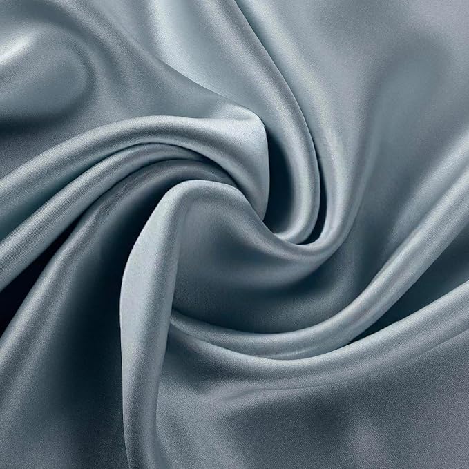 ALASKA BEAR Silk Pillowcase for Hair and Skin, Set of 2 Pure Genuine 22 Momme Mulberry Silk Pillow Cases Queen Size for Bliss Sleep Better Than Poly Satin, Zipper Closure(2pc, HazeBlue)