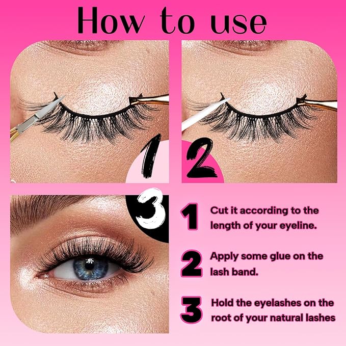 Veleasha Lashes 3D Faux Mink Lashes Fluffy False Eyelashes Natural Look 14 Pairs Lashes Pack Luxury Wispy Fake Eyelashes (Y52)