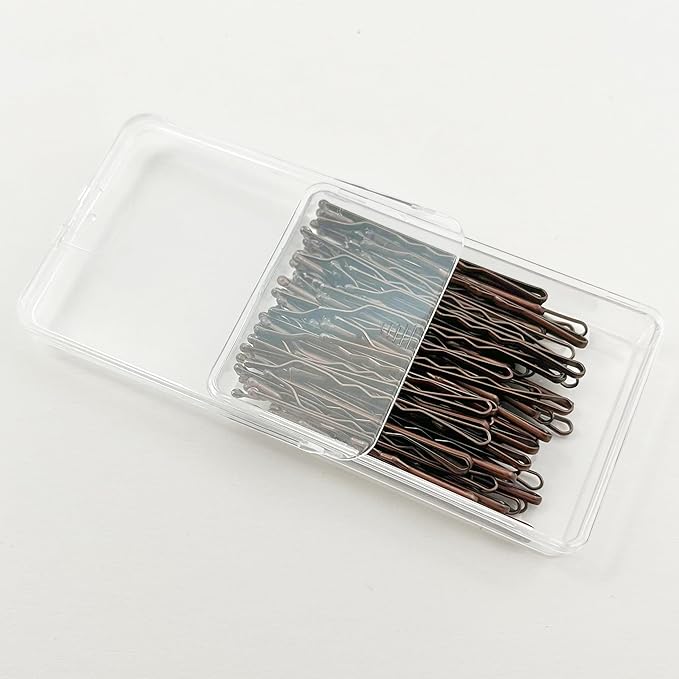 Amazon Basics Bobby Pins in Case Brown 72 Count (Pack of 4)
