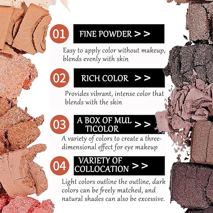 2 Pack 12 Colors Makeup Eyeshadow Palette,Nude Matte Smokey Shimmer Glitter Eye Shadow Palette,Blendable Rich Colors,Waterproof Professional Beauty Palette Kit with Double-Ended Makeup Brush(2 PCS)