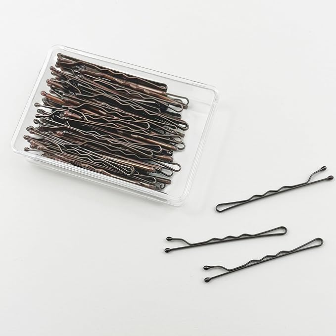 Amazon Basics Bobby Pins in Case Brown 72 Count (Pack of 4)