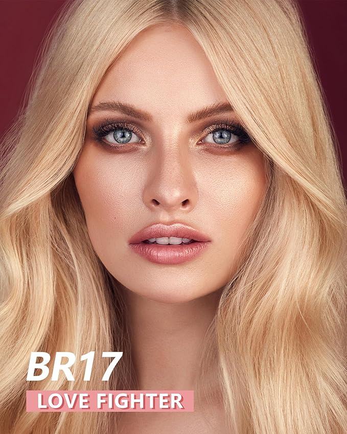 MAKI YIKA Pink Nude Lipstick for Women Metallic Lipsticks Glitter Long Lasting Lipstick No Smudge No Transfer Liquid Lip Gloss (BR017 Love Fighter)