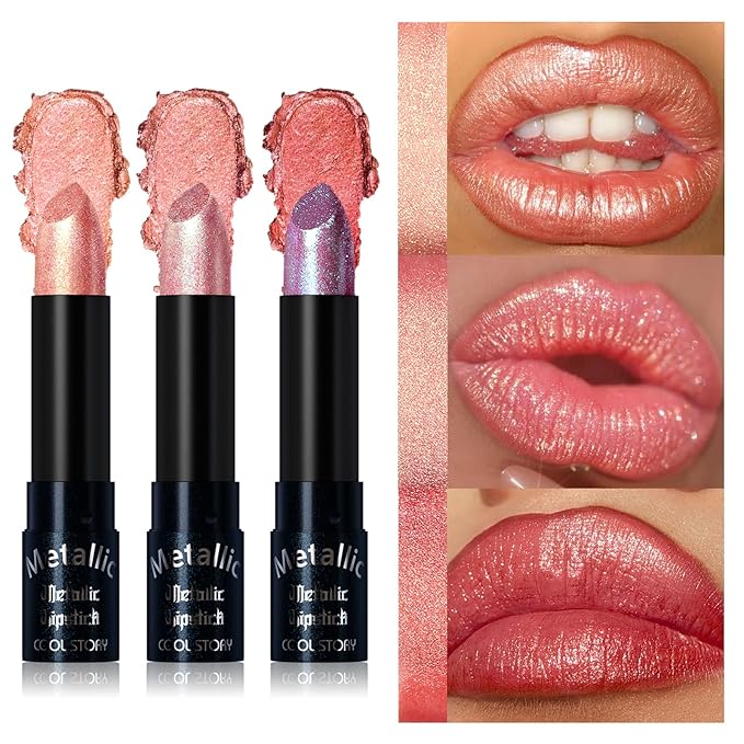 Metallic Glitter Lipstick Set Shimmering Colors (Set-A)