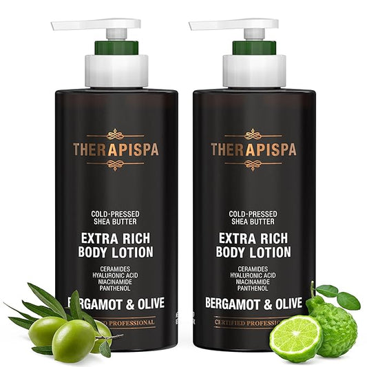 Scented Body Lotion for Women – Deep Hydration & Refreshing Moisturizer with Shea Butter, Ceramides & Panthenol to Revive & Nourish Dry Skin (Bergamot & Olive, 17.0 fl oz)