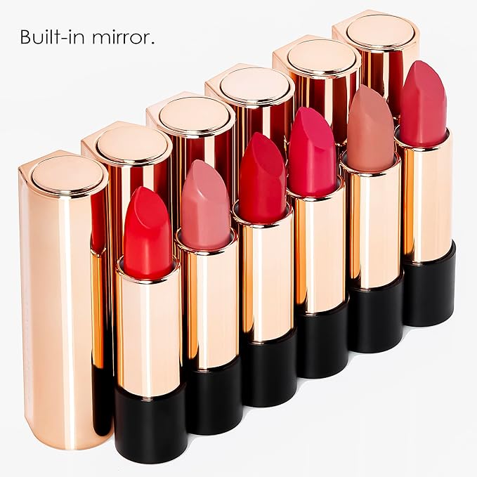 NATASHA MOOR Silk Suede Lipstick for Women - Long-Lasting, Waterproof Lipstick with Hydrating Semi-Matte Finish - Creamy, Cruelty-Free - Highly Pigmented with Mirror - 24-Hour Stay Power (BOSS)