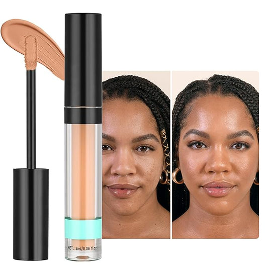 Full Coverage Liquid Concealer, Foundation Makeup for Older Women, Cover Blemishes & Under-Eye Circles, Spots, Matte Finish, Hydrating Primer for Correct, 0.06floz,Vegan & Cruelty-Free 08#Honey Begie