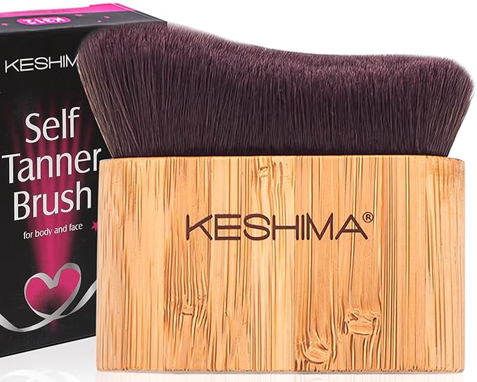 Keshima Self Tanner Brush, Large Tanning Brush for Face and Body, Kabuki Tan Applicator for Smooth and Even Coverage