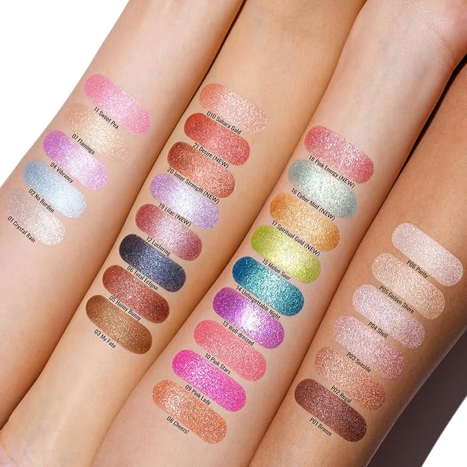 Oulac Cream Eyeshadow also for Highlighter Large Capacity Highly Pigmented Eye Shadow Waterproof &Long Lasting with Moisturizing Formula, Shimmer Glitter Eye Makeup. 6g.P05+17