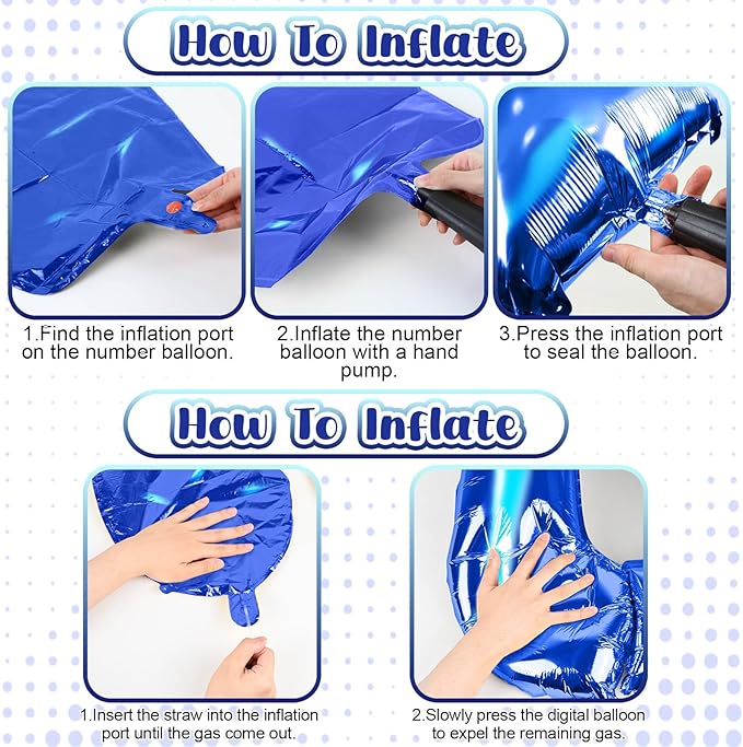 40 Inch Large Numbers Balloons 0-9, Self Inflating Navy Blue Foil Number 0 Helium Balloon Boy Girl, Big Dark Royal Blue Digit 0 Balloons for Women Men 30 40 50 60 70 80 100 Birthday Party Decoration