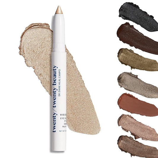twenty/twenty beauty Visionary Eye Shadow Stick – Shimmer Cream Eye Shadow Pencil - Safe for Sensitive Eyes - Ophthalmologist Developed – Vegan, Cruelty-Free, Clean Ingredients (Starry Eyed)